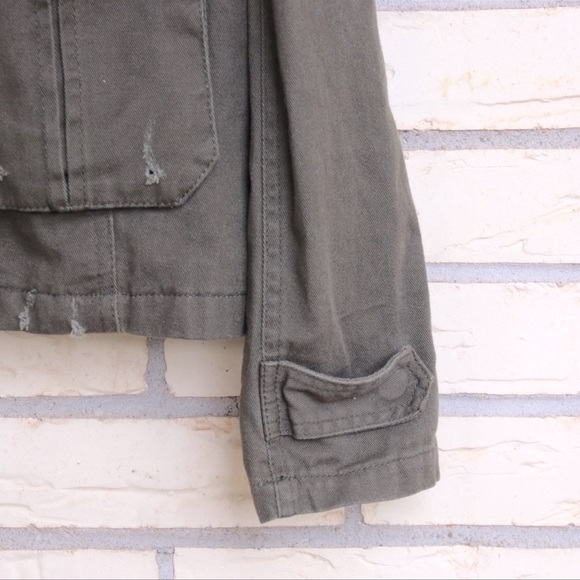 Sequin Distressed Army Military Jacket - Picture 4 of 10